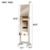 Standing Jewelry Cabinet Armoire with Full Length Mirror, Lockable Storage Cabinet, Interior Mirror, W3406P340443