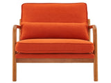 Oak Armrest Oak Upholstered Single Lounge Chair Indoor Lounge Chair Burnt Orange 03093913