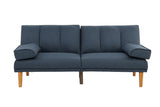 Navy Polyfiber 1pc Adjustable Sofa Living Room Furniture Solid wood Legs Plush Couch HS00F8517-ID-AHD