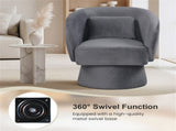 360&deg Swivel Barrel Chair - Plush UpholsteryLumbar Pillow, 400lbs Capacity, Gray 87209728