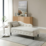 Aijia 60" Velvet Multifunctional Storage Chaise Lounge Buttons Tufted Nailhead Trimmed Solid Wood W111753127