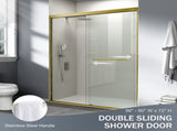 56-60 in. W x 72 in. H Double Sliding Shower Door, Semi-frameless Bathroom Sliding Door with 1/4" T5223P413101