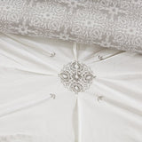 Full/Queen 4 Piece Embroidered Cotton Reversible Duvet Cover Set B035129164