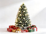 5 FT Pre-Lit Artificial Christmas Tree with 8 Lighting Modes, Frosted PE PVC Fir Tree, Warm LED & 58478620