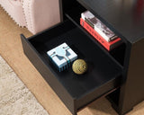 ZNTS Accent Table, Sofa Side Table with Drawer and 2-Tier Shelves- Black B107130984