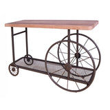Oak and Antique Grey Sofa Table with Bottom Shelf B062P189205