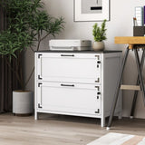 2 Drawer Farmhouse File Cabinet,Filing Cabinet with Lock for Home Office W331P272379