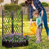 Wicker Trellis Planter, Outdoor Raised Garden Bed with Drainage Holes, Free-Standing Trellis Planter 49413812