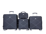 4-piece ABS lightweight suitcase, 14 inch makeup box, aircraft wheels BLACK W284P149254