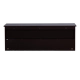 Espresso Entryway Wall Mounted Coat Rack with 4 Dual Hooks Living Room Wooden Storage Shelf 46699279