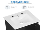 20" Bathroom Vanity with Sink, Bathroom Cabinet with Two Doors, Magnetic Door Stopper and Adiustable N725P195132B