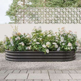 Raised Garden Bed Outdoor, Oval Large Metal Raised Planter Bed for for Plants, Vegetables, and W840102509