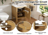 18" Bathroom Cabinet with Storage, Small Space Solution with Ceramic Sink, Adjustable Shelf, N710P426321P