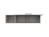 Wall Shelf 14.9" H, with 1 Door and 3 Shelves, Smokey Gray B097P250878
