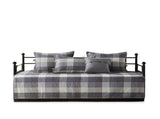 6 Piece Reversible Plaid Daybed Cover Set Grey Daybed B035P266680