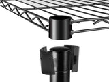 5-Tier Wire Storage Shelves, 30" D x 14" W x 63" H,1250 lb Load Capacity, Black 99273804