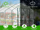 Large Walk-In Greenhouse with PE Cover, 12-Shelf Indoor Outdoor Garden Plant Shelves, Roll-Up Door & 98636468