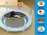 55-inch Trampoline for Kids Indoor & Outdoor Small Toddler Trampoline with Basketball Hoop W1163P264321