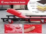 4 Level Adjustable Backrest Mechanic Rolling Creeper, Heavy Duty 6 Swivel Casters Garage Repair Cart 97371296