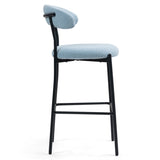 26'' Counter height bar stools Teddy fabric cover kitchen island counter bar stool with black powder W2215P292148