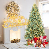 Artificial 7ft Blue green Tint Christmas Tree with 1845 PE/PVC Mixed Branch Tips, 500L warm white 67615630