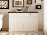 20 Gallon Tilt Out Trash Cabinet Freestanding Trash Bin Cabinet Wood Garbage Recycling Cabinet with W808P379486