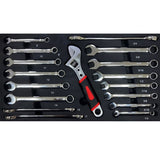 20'' Portable 3-Drawer Steel Toolbox, 4 Layers of Tools with Metal Latches, with Top Storage Tray W1102111197