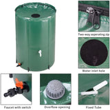 ZNTS 100 Gallon Folding Rain Barrel Water Collector Green 32950344