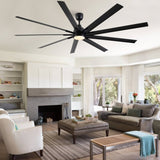 ZNTS 84 In Super Large Black Ceiling Fan with Remote Control W1367P182918