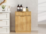10-Gallon Woodgrain Tilt-Out Trash Can Cabinet with Wave-Textured Drawer & Pull-Out Bin 42935514