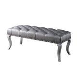 Decor Maxem Tufted FabricUpholstered Bench with Nailhead Trim T2574P164594