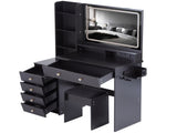 41" Large Size Left Bedside Cabinet Vanity TableCushioned Stool Dresser Set, 2 AC2 USB Power W936P230831
