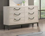 1pc Unique Design Contemporary Dresser Bedroom Wooden Furniture Solid Wood 6- Drawers Storage Beige B011P266112