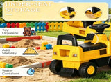 Yellow Toddler Excavator Toy Anti-Tip Design, Manual Shovel, Horn, Hidden Storage 76379800
