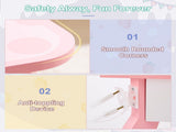 Pink MDF spray-painted apple-printed 1-drawer 2-desktop storage box children's dressing table set 22610876