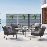 71.26''x46.65'' Outdoor Screens Freestanding,Metal Fence Panels for Outside, Slatted W1422P270178
