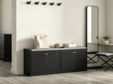 Upholstered Entry Way Bench, Narrow Storage Bench, 2 Flip Drawers, 2 Vents for 8 Pairs of Shoes 80689310