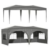 ZNTS 10'x20' EZ Pop Up Canopy Outdoor Portable Party Folding Tent with 6 Removable Sidewalls Carry Bag W1212P146439