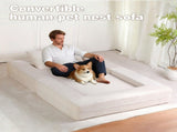 Compression Human Dog Sofa Bed for Adult & Pets,Modern Floor Couch With Pillow for Living Room 97371751