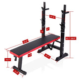 Adjustable Folding Multifunctional Workout Station Adjustable Workout Bench with Squat Rack - balck W2181P153079