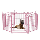 ZNTS Dog Playpen Indoor 32 inch 8 Panels Metal Dog Pen Pet Dog Fence Outdoor Exercise Pen with Doors, W368P234002