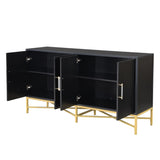 U_STYLE Distinctive Features of Four-Door Sideboard with Metal and Cross-Leg Design,Suitable for N711P170791B