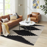 Black & Ivory Modern Area Rug B03597971
