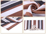 Professional Black & Silver Flowers Hammock Stand with Polyester Coffee Stripe Hammock 81064870