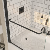 Bath tub Pivot shower screen, with 1/4" tempered glass and towel bar 3458 finished Matte Black W2122P297405