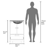 Sinclair Freestanding Bathroom Vanity with Sink, Two Doors and Bottom Drawer, Wengue B128P314809
