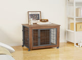 27.2" Dog Crate Furniture with Wheels for Small Dogs, Heavy Duty Dog Kennel Indoor with 2 Doors, 94926706