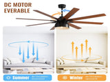 66 Inch Ceiling Fan With 6 Speed Wind 8 Dual Colors Blades Remote Control Reversible DC Motor With W934P211103