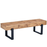 ZNTS 59" Dining Bench, Farmhouse Indoor Kitchen Table, Bed Bench, Industrial Shoe Bench, Entryway WF320038AAE