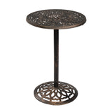 ZNTS Outdoor Bistro Pub Table, Round Patio Bar Height Cocktail Table, Antique Bronze 07814241